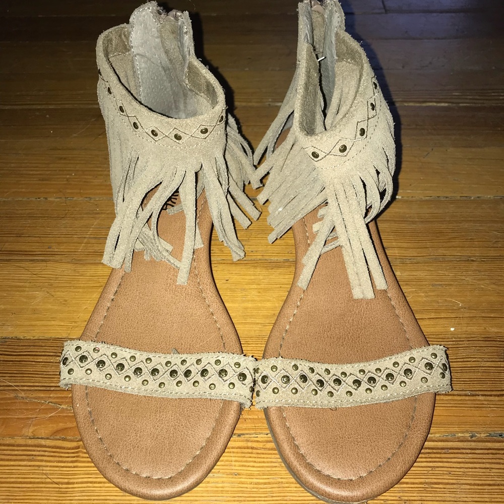 Fringe Minnetonka sandals, never worn
